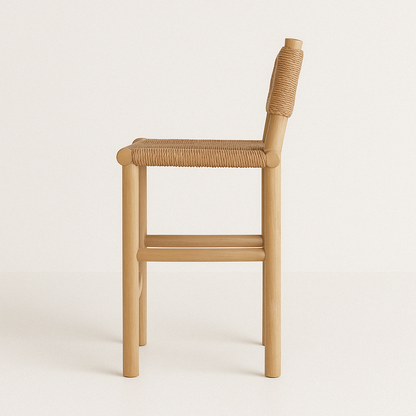 Armless Teak Outdoor Bar Stool