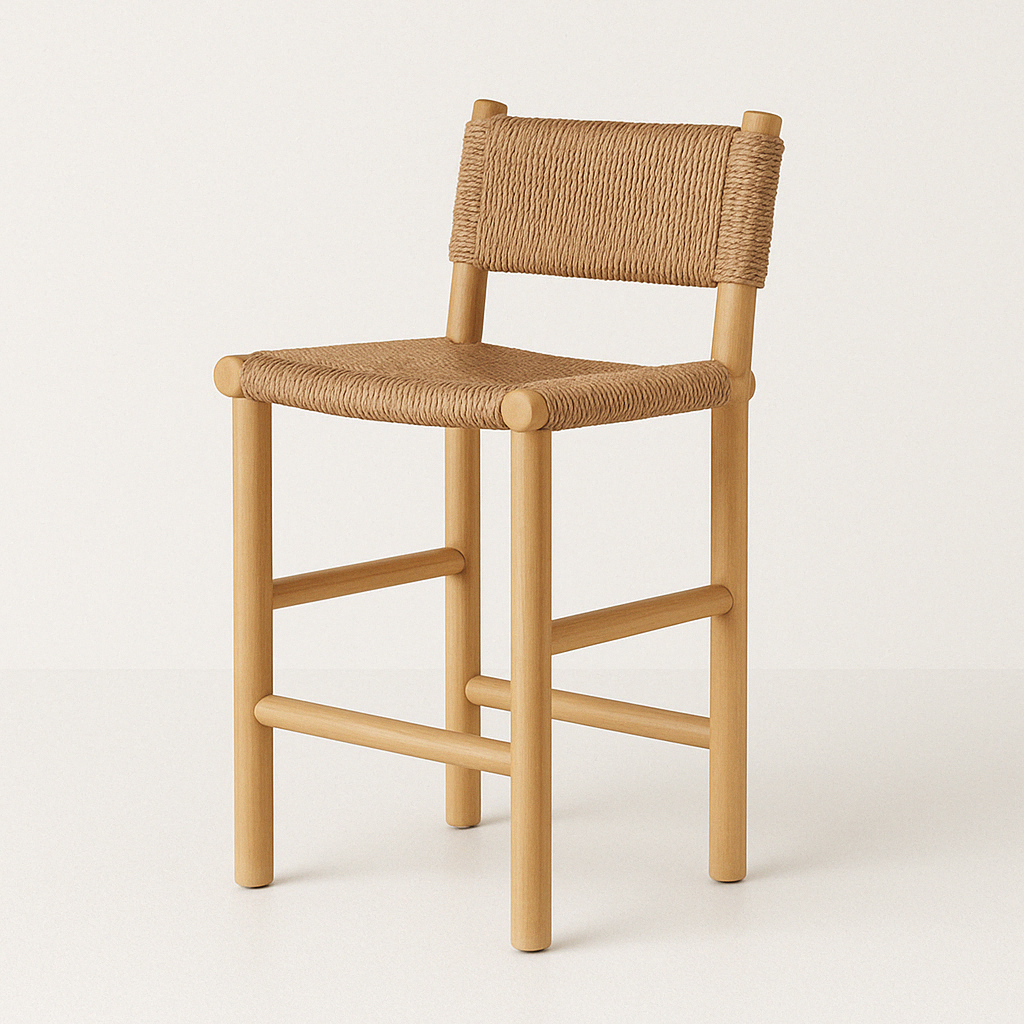 Armless Teak Outdoor Bar Stool