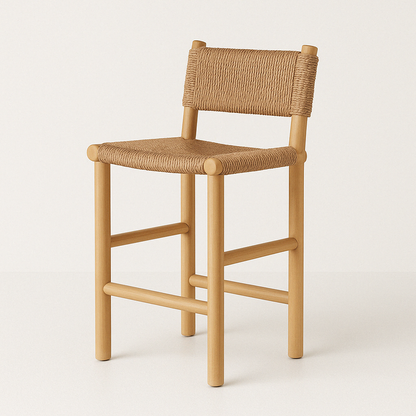 Armless Teak Outdoor Bar Stool