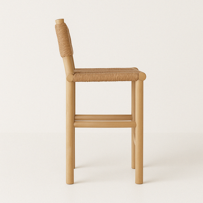 Armless Teak Outdoor Bar Stool