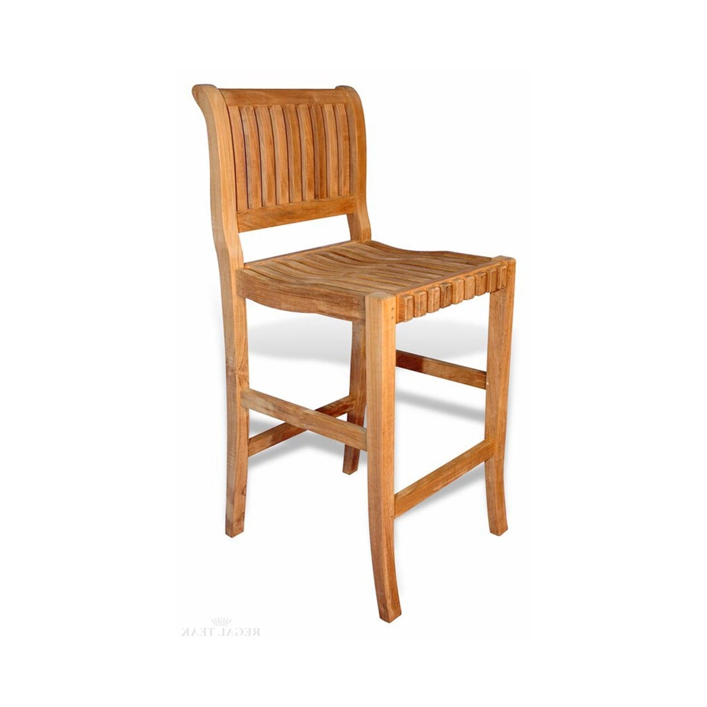 Armless Teak Outdoor Bar Stool