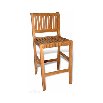 Armless Teak Outdoor Bar Stool