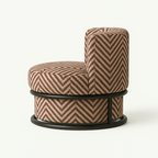 Swivel Lounge Chair Chevron Performance Fabric