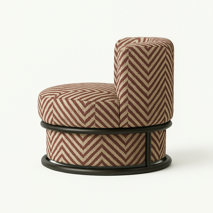 Swivel Lounge Chair Chevron Performance Fabric