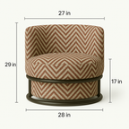 Swivel Lounge Chair Chevron Performance Fabric