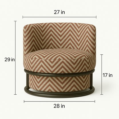 Swivel Lounge Chair Chevron Performance Fabric