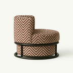 Swivel Lounge Chair Chevron Performance Fabric