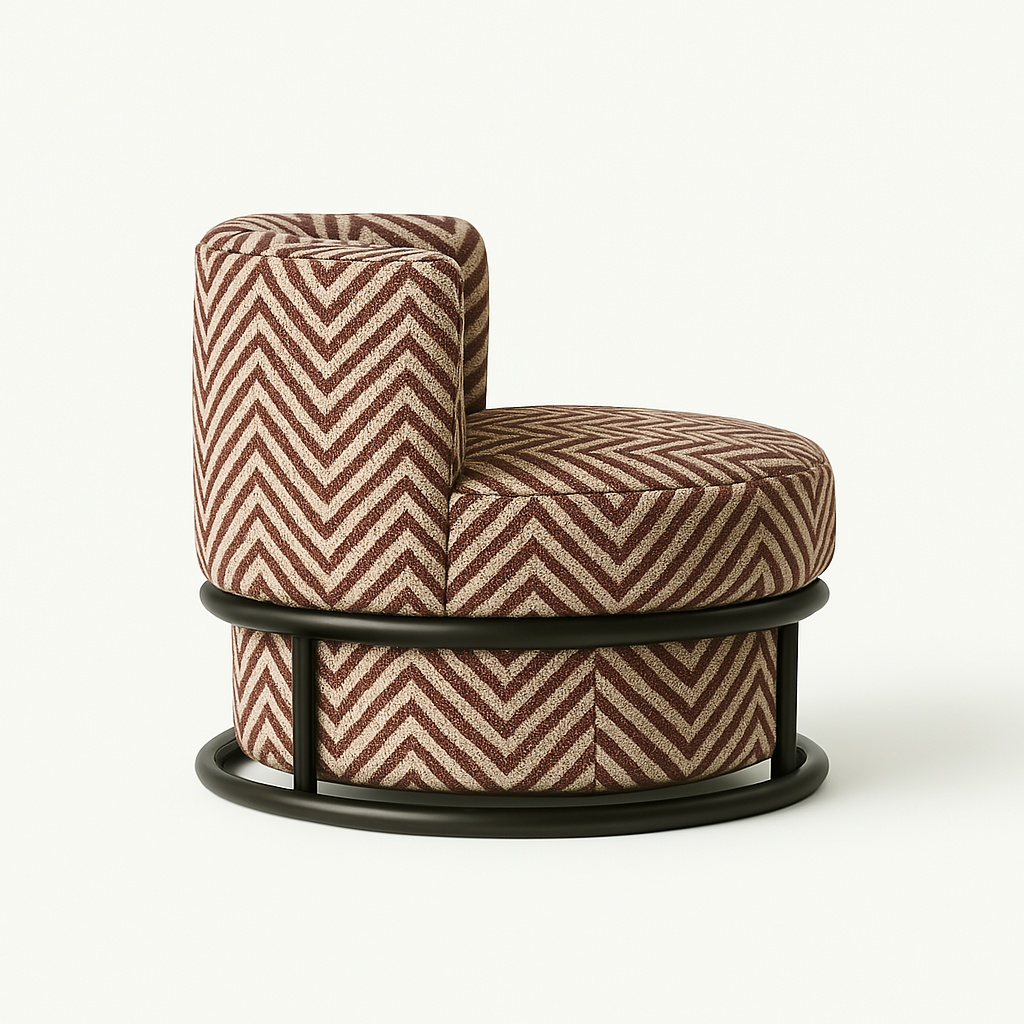 Swivel Lounge Chair Chevron Performance Fabric