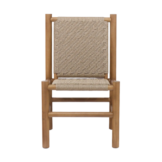 Teak & Polypropylene Woven Dining Chair