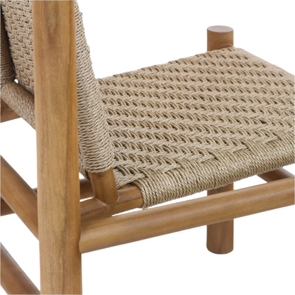 Teak & Polypropylene Woven Dining Chair