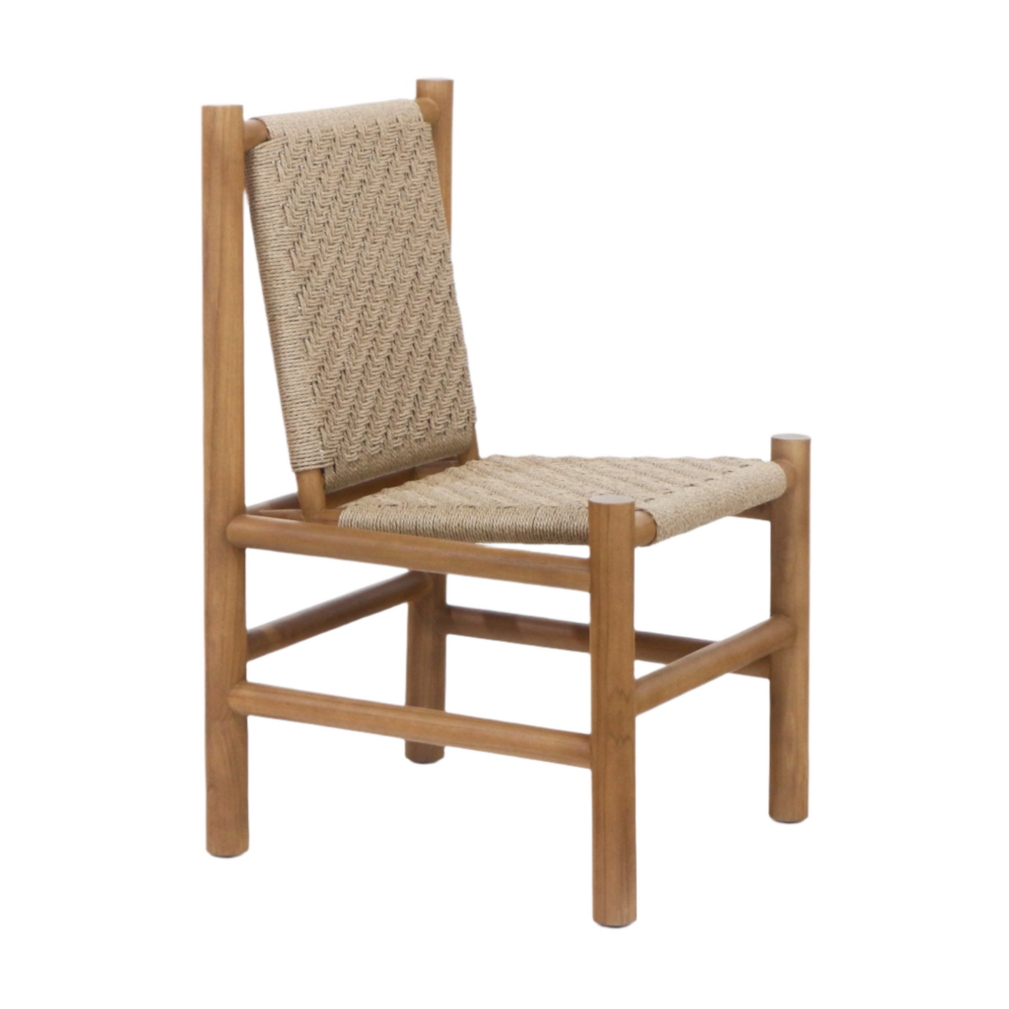 Teak & Polypropylene Woven Dining Chair