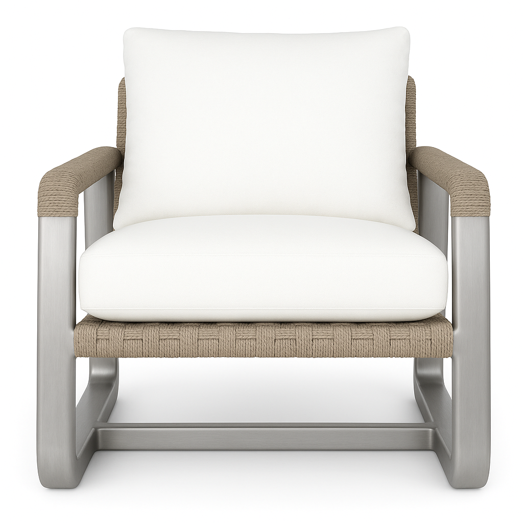 Brushed Aluminium Outdoor Accent Chair