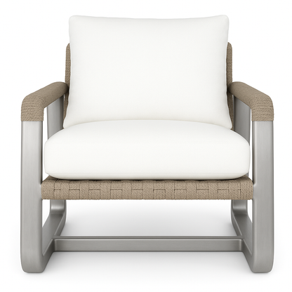 Brushed Aluminium Outdoor Accent Chair