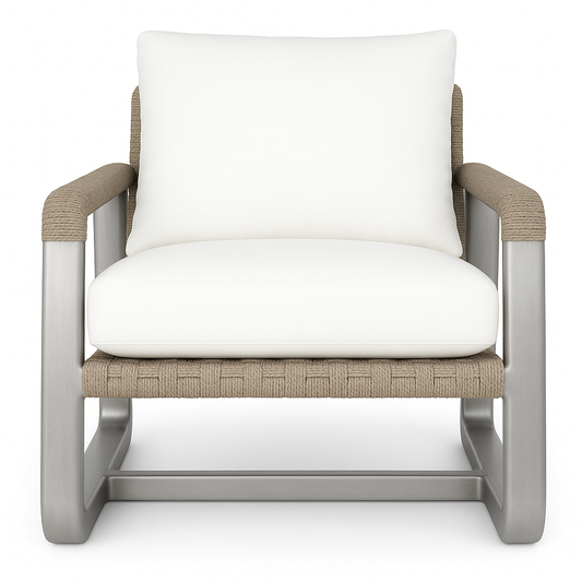 Brushed Aluminium Outdoor Accent Chair