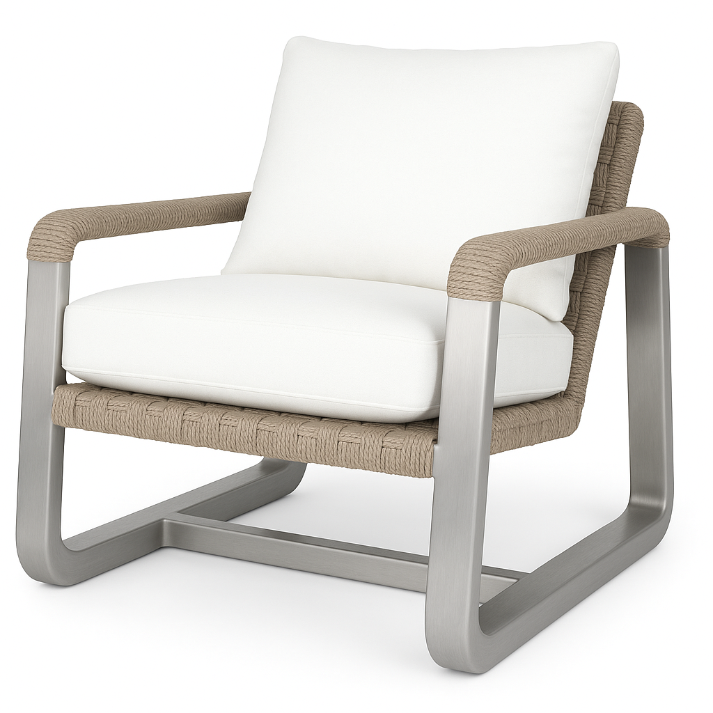 Brushed Aluminium Outdoor Accent Chair