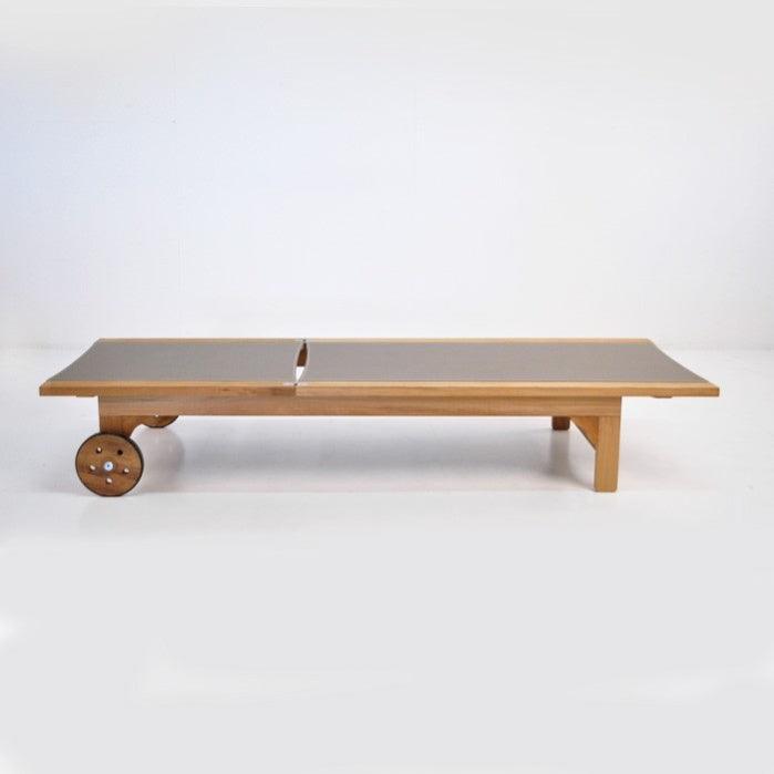 Teak & Taupe Outdoor Sun Lounger