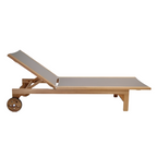 Teak & Taupe Outdoor Sun Lounger