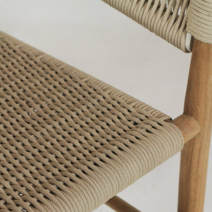 Teak & Polypropylene Woven Dining Chair