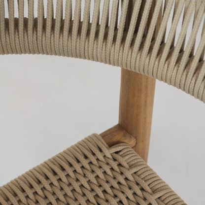 Teak & Polypropylene Woven Dining Chair