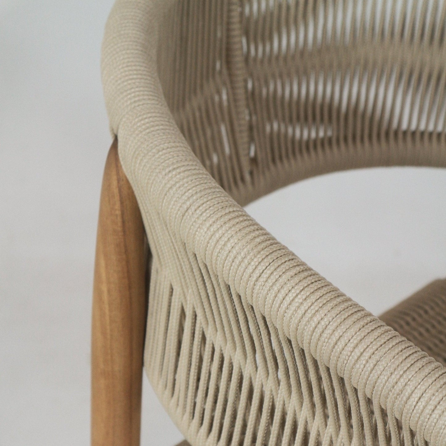 Teak & Polypropylene Woven Dining Chair