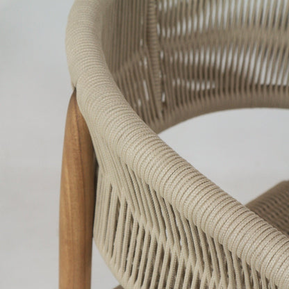 Teak & Polypropylene Woven Dining Chair