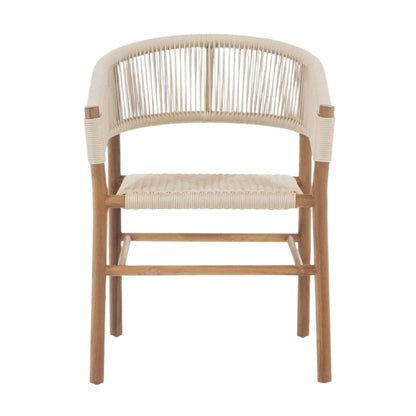 Teak & Polypropylene Woven Dining Chair