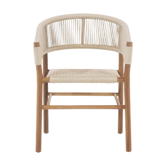 Teak & Polypropylene Woven Dining Chair