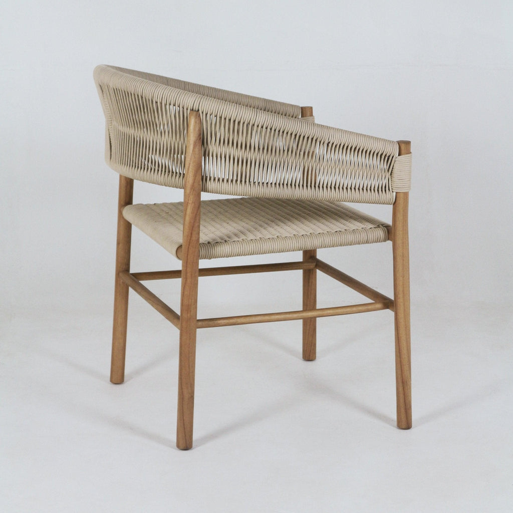 Teak & Polypropylene Woven Dining Chair
