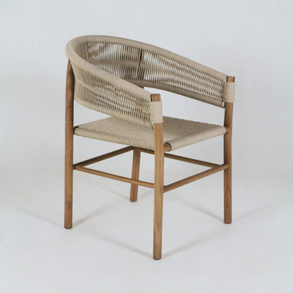 Teak & Polypropylene Woven Dining Chair