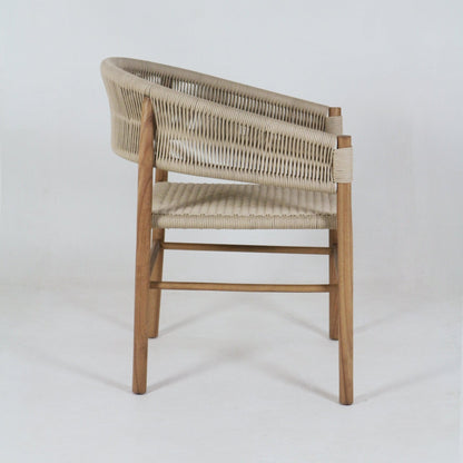 Teak & Polypropylene Woven Dining Chair