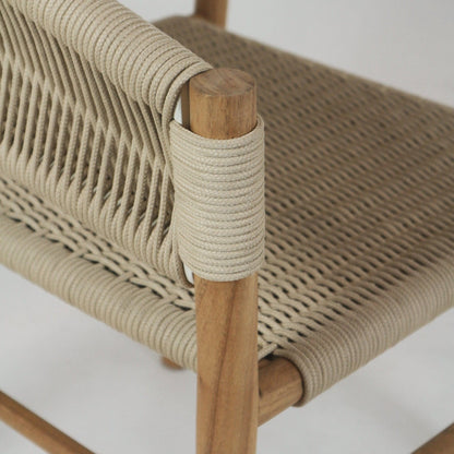 Teak & Polypropylene Woven Dining Chair